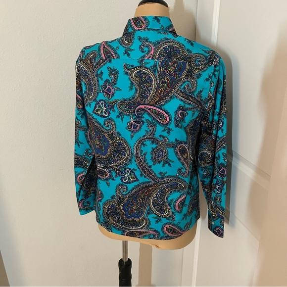 Talbots NWT Vibrant Paisley Button-Up Shirt - Picture 3 of 5